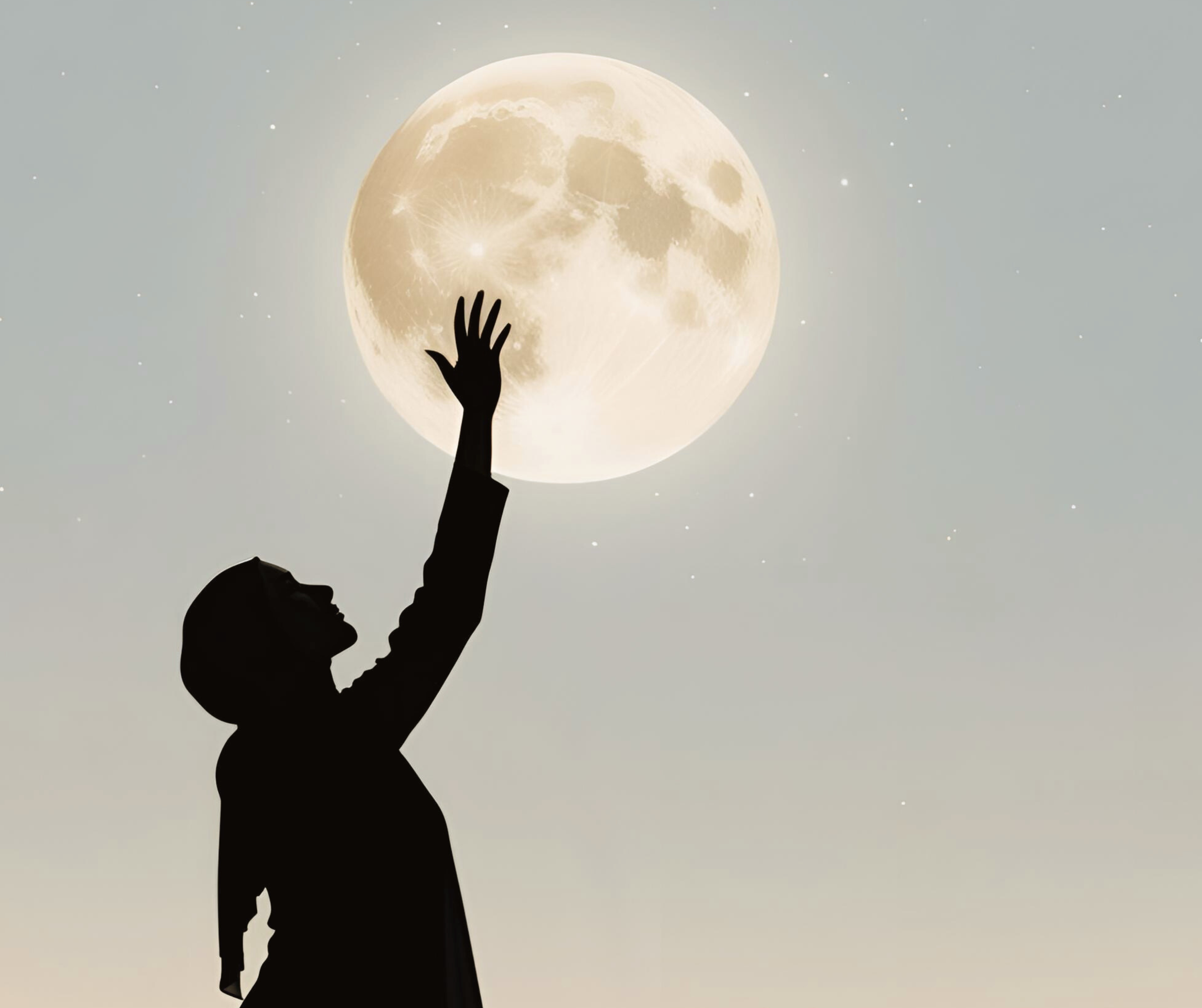 woman reaching for the moon
